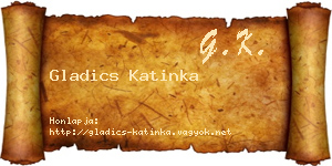 Gladics Katinka névjegykártya
